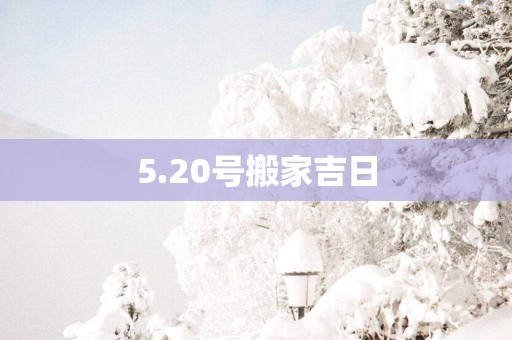 5.20号搬家吉日