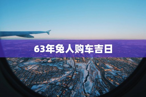 63年兔人购车吉日
