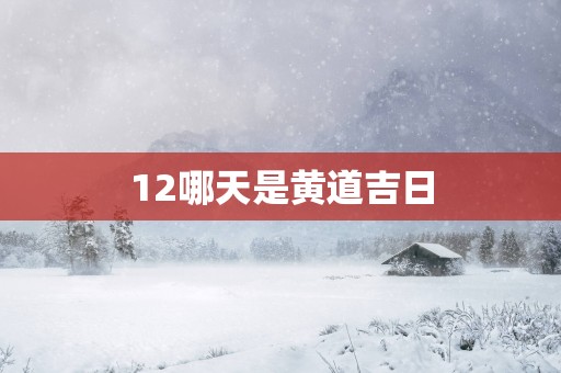 12哪天是黄道吉日