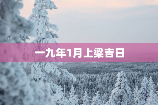 一九年1月上梁吉日