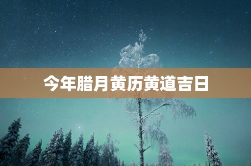 今年腊月黄历黄道吉日