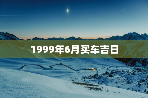 1999年6月买车吉日