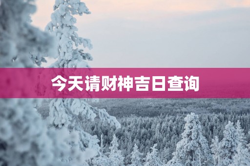今天请财神吉日查询