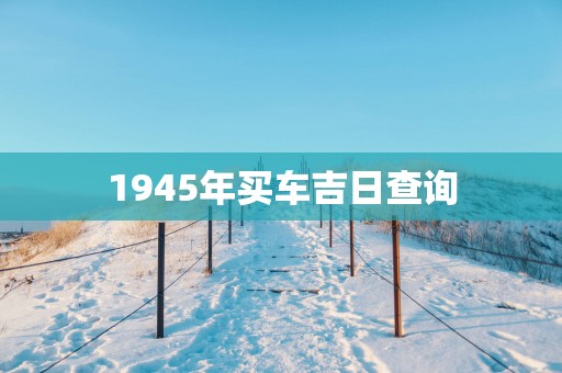 1945年买车吉日查询