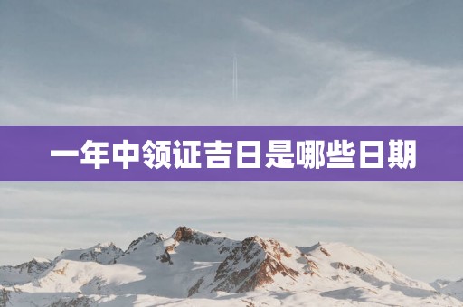 一年中领证吉日是哪些日期