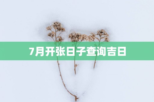 7月开张日子查询吉日
