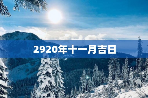 2920年十一月吉日