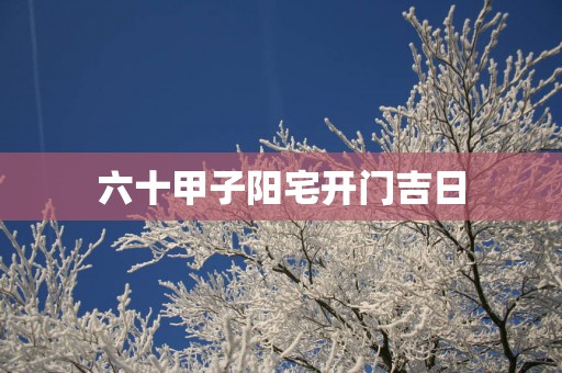 六十甲子阳宅开门吉日