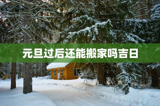元旦过后还能搬家吗吉日