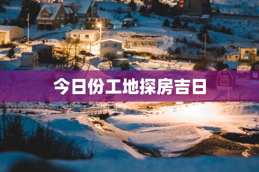 今日份工地探房吉日