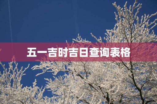 五一吉时吉日查询表格