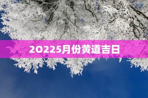 2O225月份黄道吉日