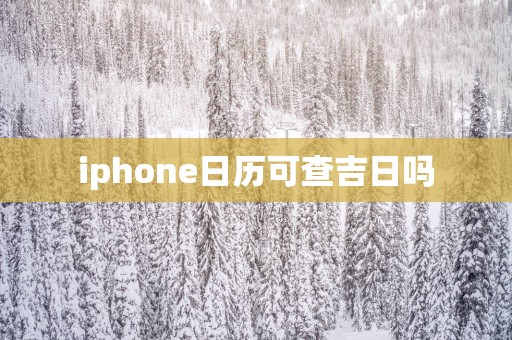iphone日历可查吉日吗