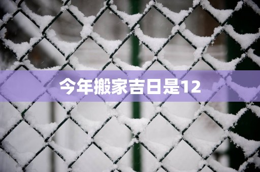 今年搬家吉日是12