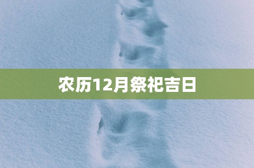 农历12月祭祀吉日