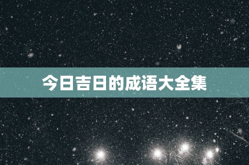 今日吉日的成语大全集