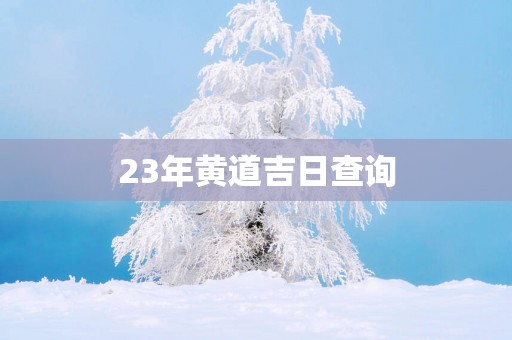 23年黄道吉日查询