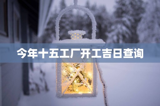 今年十五工厂开工吉日查询