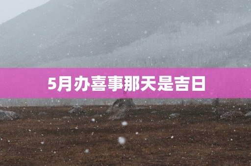 5月办喜事那天是吉日