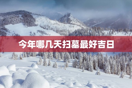 今年哪几天扫墓最好吉日