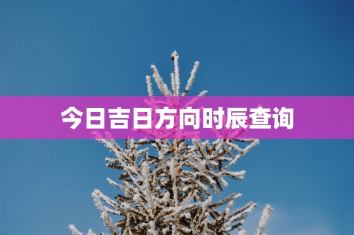 今日吉日方向时辰查询