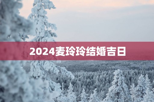 2025麦玲玲结婚吉日