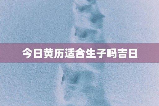 今日黄历适合生子吗吉日