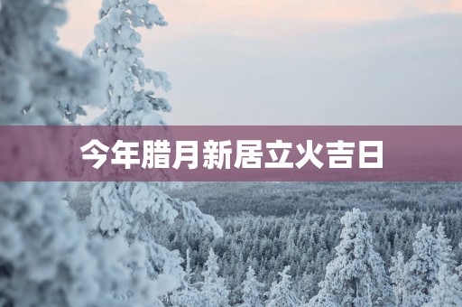 今年腊月新居立火吉日