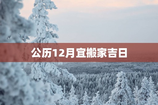 公历12月宜搬家吉日