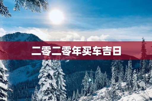 二零二零年买车吉日