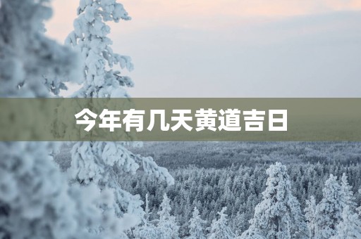 今年有几天黄道吉日