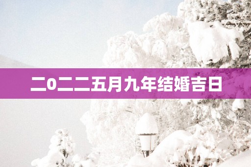二0二二五月九年结婚吉日
