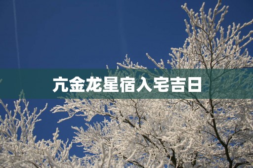 亢金龙星宿入宅吉日