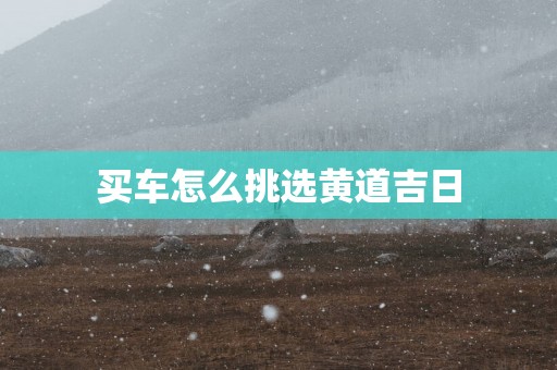 买车怎么挑选黄道吉日