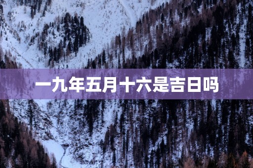 一九年五月十六是吉日吗