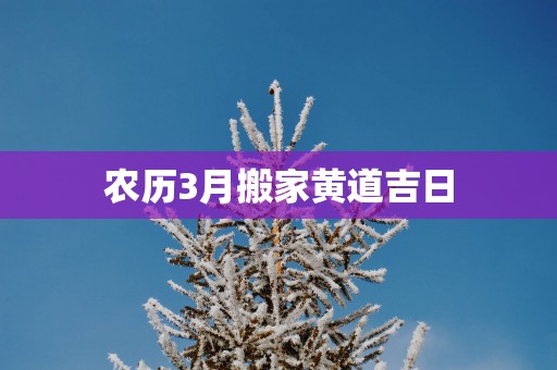 农历3月搬家黄道吉日