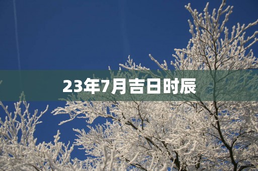 23年7月吉日时辰