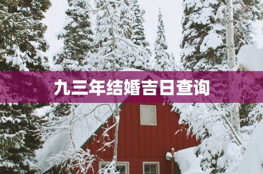 九三年结婚吉日查询