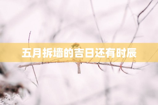 五月拆墙的吉日还有时辰