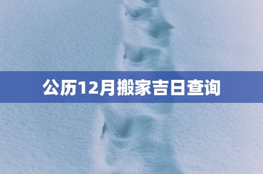 公历12月搬家吉日查询