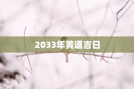 2033年黄道吉日