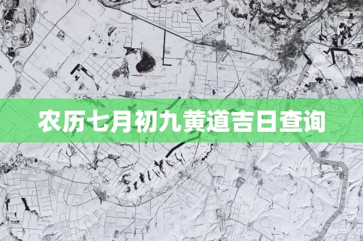 农历七月初九黄道吉日查询