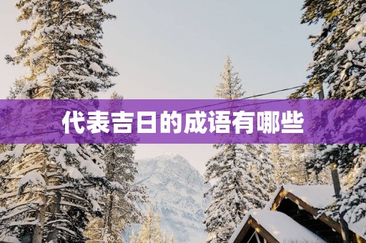 代表吉日的成语有哪些