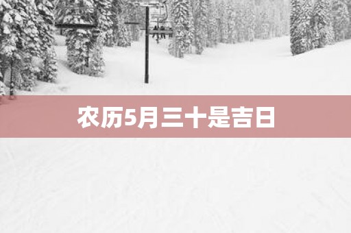 农历5月三十是吉日