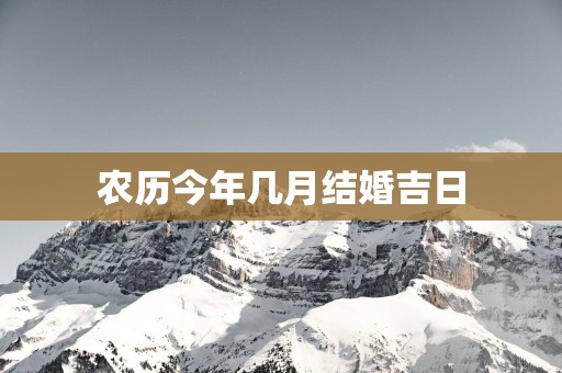 农历今年几月结婚吉日