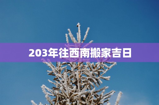 203年往西南搬家吉日