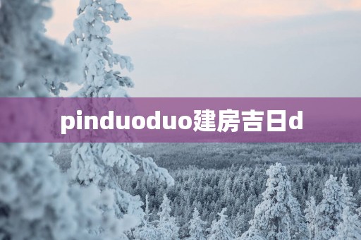 pinduoduo建房吉日d