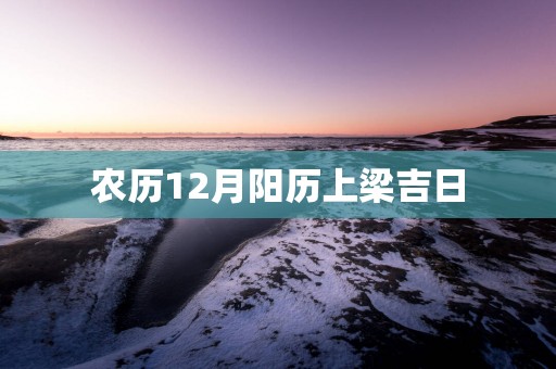 农历12月阳历上梁吉日