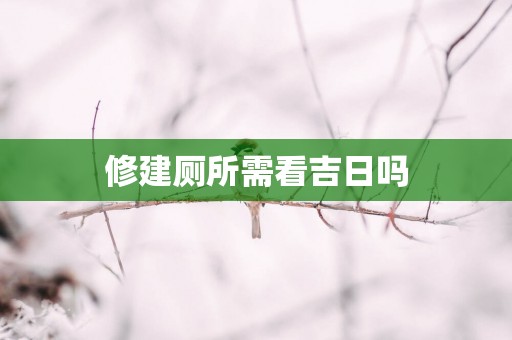 修建厕所需看吉日吗