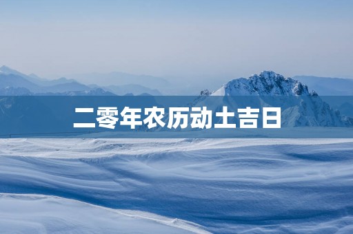 二零年农历动土吉日